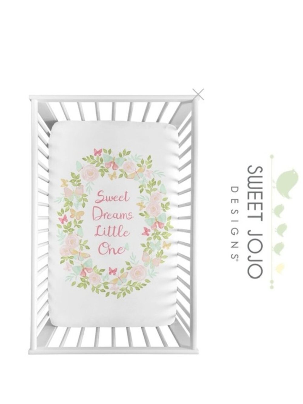 Sweet Jojo Designs | Sweet Dreams Butterfly Floral Collection | Size Crib Sheet